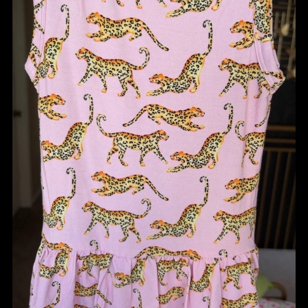PiNK Leopard-Cheetah print BAMBOO skirted twirl mini tank top dress-NEW-18-24M